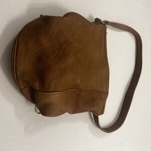 Stone Mountain Brown Leather Shoulder Bag Pebbled Hobo Purse USA Made